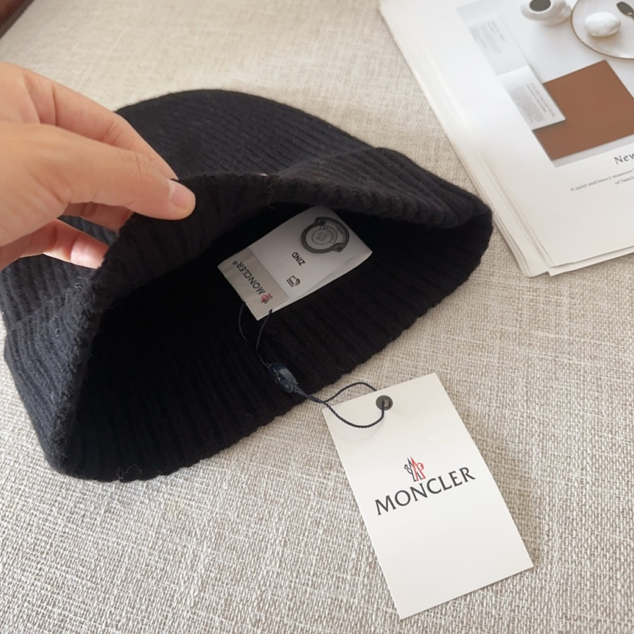 Moncler Logo Patch Beanie Black (5) - newkick.cc